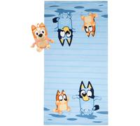 Jay Franco Bluey y Bingo Bath Toilel & Bath Buddy Buddy Buddy Accesorios - Incluye un amigo de toalla de microfibra de 50 pulgadas y 13 pulgadas de b