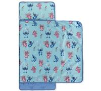 Jay Franco Colchoneta para Siesta Infantil Plegable Disney Lilo y Stitch, Saco de Dormir Infantil Tipo Manta con Almohada para guardería y Fiestas