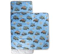 Jay Franco Colchoneta para Siesta Infantil Plegable Monster Jam, Saco de Dormir Infantil Tipo Manta de Camiones con Almohada para guardería y Fiestas