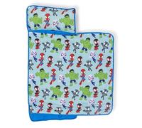Jay Franco Colchoneta para Siesta Infantil Plegable Spidey y Sus Amigos de Marvel, Saco de Dormir Infantil de Spiderman con Almohada para guardería y Fiestas