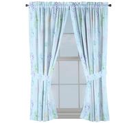 Jay Franco Cortinas de ventana para dormitorio infantil, juego de 4 piezas con 2 alzapaρos, color azul azulado, 42 pulgadas de ancho x 63 pulga