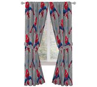 Jay Franco Cortinas para ventana de dormitorio de niños, juego de cortinas de 4 piezas con 2 alzapaños, gris - Spiderman, 42 pulgadas de ancho x 84 pulgadas de largo (paquete de 2)