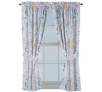 Jay Franco Cortinas para ventana de dormitorio de niños, juego de cortinas de 4 piezas con 2 alzapaños, color gris y azul, 107 cm de ancho x 160 cm de largo (paquete de 2)
