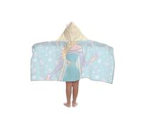 Jay Franco Disney Frozen Elsa - Capa De Baño con Capucha 56 × 56 cm para Niños, Súper Suave para Baño, Playa, Piscina Y Viaje, Producto con Licencia Oficial, Azul