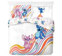 Jay Franco Disney Lilo & Stitch - Juego de funda de edredón para cama de matrimonio, 100 % algodón, incluye funda de almohada de 50 x 70 cm