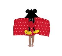 Jay Franco Disney Mickey Mouse - Capa De Baño con Capucha 56 × 56 cm para Niños, Súper Suave para Baño, Playa, Piscina Y Viaje, Producto con Licencia Oficial, Rojo