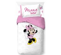 Jay Franco Disney Minnie Mouse - Juego de cama individual de 3 piezas, 100 % algodón, incluye funda de edredón, sábana bajera y funda de almohada