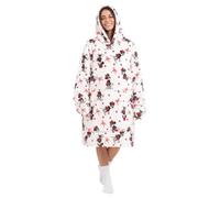 Jay Franco Disney Minnie Mouse - Manta con capucha para adultos: manta extragrande de felpa, bolsillo, manta de forro polar suave y acogedora, producto con licencia oficial, color blanco, 34x38