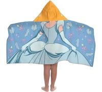 Jay Franco Disney Princess Cenicienta - Capa De Baño con Capucha 56 × 56 cm para Niños, Súper Suave para Baño, Playa, Piscina Y Viaje, Producto con Licencia Oficial, Azul