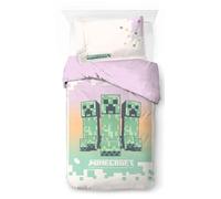 Jay Franco Juego de Funda Nórdica Minecraft Desert Creeper 100% Algodón - Incluye Funda de Almohada 50 x 70cm
