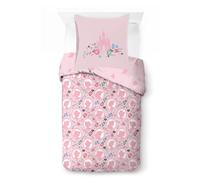 Jay Franco Kids Disney Princess Juego de Funda nórdica - Ropa de Cama Supersuave con Funda de Almohada, Solo Funda, edredón no Incluido, Rosa, 2 Piezas, Individual