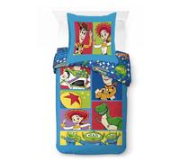Jay Franco Kids Disney Toy Story Juego de Funda nórdica - Ropa de Cama Suave 100% algodón con Funda de Almohada, Producto con Licencia Oficial, Azul, 2 Piezas para Cama Individual