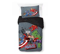 Jay Franco Kids Marvel Avengers Juego de Funda nórdica - Ropa de Cama Supersuave con Funda de Almohada, Solo Funda, edredón no Incluido, Gris, 2 Piezas, Individual