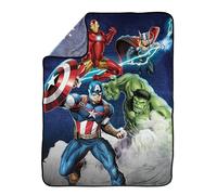 Jay Franco Kids Marvel Avengers Manta de Felpa - 130 x 150 cm Manta de Felpa Suave y acogedora para Decorar el Dormitorio y el sofá, Producto con Licencia Oficial, Multicolor