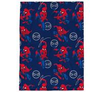 Jay Franco Kids Marvel Spiderman Manta de Felpa - 130 x 150 cm Manta de Felpa Suave y acogedora para Decorar el Dormitorio y el sofá, Producto con Licencia Oficial, Azul