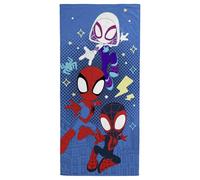 Jay Franco Kids Marvel Spidey y Sus Amigos increíbles, Toalla de Playa 100% algodón - 71 x 147 cm, Toalla de baño, Piscina y Viaje Supersuave, Producto con Licencia Oficial, Azul