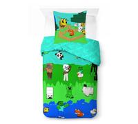 Jay Franco Kids Mojang Minecraft Juego de Funda nórdica - Ropa de Cama Supersuave con Funda de Almohada, Solo Funda, edredón no Incluido, Multicolor, 2 Piezas, Individual