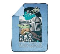 Jay Franco Kids Star Wars Manta de Felpa - 130 x 150 cm Manta de Felpa Suave y acogedora para Decorar el Dormitorio y el sofá, Producto con Licencia Oficial, Azul