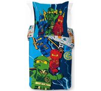 Jay Franco Lego Ninjago Juego de Funda Nórdica - Ropa de Cama Súper Suave para Niños con Funda de Almohada, Solo Funda NÓRDICA (Relleno No Incluido), Azul, Juego de 2 Piezas Individual