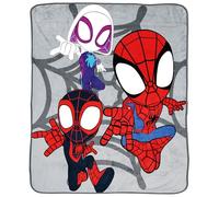 Jay Franco Manta Gruesa de niños de Forro Polar 130 x 150 cm para Cama o sofá de Spiderman y Sus Amigos