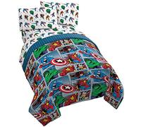 Jay Franco Marvel Avengers Fighting Team 5 Piece Full Bed Set - Includes Reversible Comforter & Sheet Set Bedding - Super Soft Fade Resistant Microfiber (Official Marvel Product)