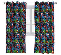 Jay Franco Marvel Comics Super Héroes de Cómics Cortinas con Ojales para Habitacion de Niños 183cm x 168 cm - 2 Piezas