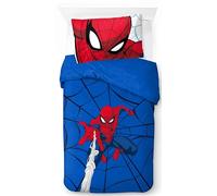 Jay Franco Marvel Spider-Man Webtastic - Juego de funda nórdica para cama individual, 100% algodón, incluye funda de almohada de 50 x 70 cm