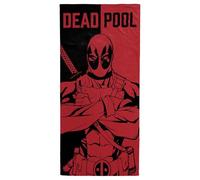 Jay Franco Marvel - Toalla Deadpool para baño, playa y piscina, 100 % algodón, color rojo y negro, 71 cm x 147 cm