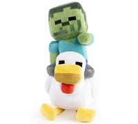 Jay Franco Minecraft Chicken Jockey - Cojín de felpa suave para niños, 44 cm, ultrasuave y cómodo, producto oficial, multicolor