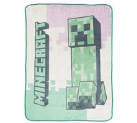 Jay Franco Minecraft Creeper - Manta mullida (130 x 150 cm), color rosa claro