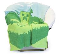 Jay Franco Minecraft Creeper - Manta mullida de punto mullido, 127 x 152 cm, ropa de cama acogedora