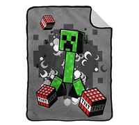 Jay Franco Minecraft Creeper Peligro Manta Suave de Lana Sherpa para Niños 130 x 150cm