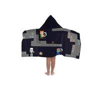 Jay Franco Minecraft Creeper Steve Alex - Capa De Baño con Capucha 56 × 56 cm para Niños, Súper Suave para Baño, Playa, Piscina Y Viaje, Producto con Licencia Oficial, Gris