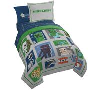 Jay Franco Minecraft Juego de cama completo de 7 piezas - Incluye juego de sαbanas de edredσn y fundas de almohada decorativas - Cuenta con perso