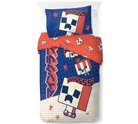 Jay Franco Minecraft Oishi Market - Juego de funda nórdica para cama individual, 100% algodón, incluye funda de almohada de 50 x 70 cm
