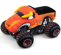 Jay Franco Monster Jam EL Toro Loco - Cojín de felpa suave para niños de 32 cm y cojín cómodo, producto oficial, color naranja