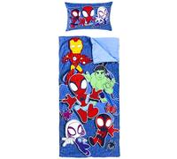 Jay Franco Set de 2 con Almohada y Manta de superhéroes Marvel, Suave Saco de Dormir Infantil con Bolsa y Almohada, para Fiestas de Pijamas, Viajes y acampadas