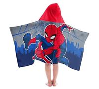 Jay Franco Spider-Man - Poncho de baño con Capucha 56 x 130 cm, 100% algodón Suave, niños
