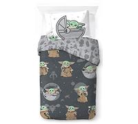 Jay Franco Star Wars The Mandalorian The Cutest Bounty - Juego de funda de edredón para cama individual, 100 % algodón, incluye funda de almohada