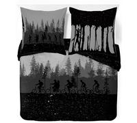 Jay Franco Stranger Things Juego de Funda Nórdica - Ropa de Cama Súper Suave con Funda de Almohada, Solo Funda NÓRDICA (Relleno No Incluido), Negro, Juego de 3 Piezas Matrimonial