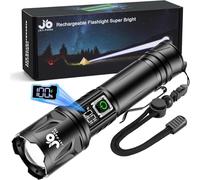JAY-PARK Linternas LED Alta Potencia 1000000 Lúmenes, Recargable 5000 mAh, 5 Modos, Largo Alcance(3000 m), Zoomable, IPX7 Impermeable Super Potente Linerna para Exterior, Camping, Emergencia Familiar