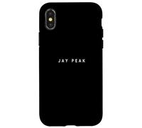 Jay Peak Souvenirs - Esquiadores de estación de esquí, diseño Minimalista Carcasa para iPhone X/XS