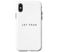 Jay Peak Souvenirs - Esquiadores de estación de esquí, diseño Minimalista Carcasa para iPhone X/XS