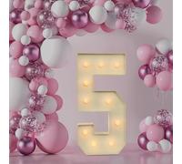 JAYEUW Lámpara LED con números, luz cálida, números 3D, luz decorativa con números 0, 1, 2, 3, 4, 5, 6, 7, 8, 9, números iluminados, luz nocturna, lámpara decorativa con 10 bombillas LED para