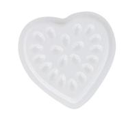 JAYIOLA 100 Piezas Bandeja para Extensiones de Pestañas Soporte para Goteo de Pestañas Bandeja con Base Bandeja de Corazón Material PVC Adecuada para Salones, Blanco