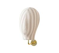 JAYIOLA Cabeza de Maniquí Colgador de Pared Exhibidor Multiusos Soporte para Gorras Modelo para Sombreros de Fácil Instalación con Acabado Suave de Tela, Raya de Lino