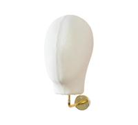 JAYIOLA Cabeza de Maniquí Colgador de Pared Exhibidor Multiusos Soporte para Gorras Modelo para Sombreros de Fácil Instalación con Acabado Suave de Tela, Lino Beige