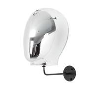 JAYIOLA Cabeza de maniquí para colgar en la pared, colgador de pelucas para sombreros, pelucas y gafas para el hogar, Cabeza Masculina Plateada