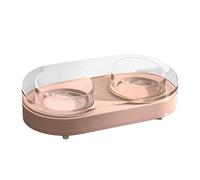 JAYIOLA Cuencos Dobles de Cristal para Agua Y Comida para Gatos, Comedero para Mascotas, Bebedero, Dispensador para Mascotas, Rosa