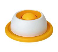JAYIOLA Slow Feed Bowl, Comedero para Mascotas, Comedero Resistente Mordidas Función Antideslizante Juguete de Lamido Portátil Enriquecimiento para Juego, Amarillo para Gato